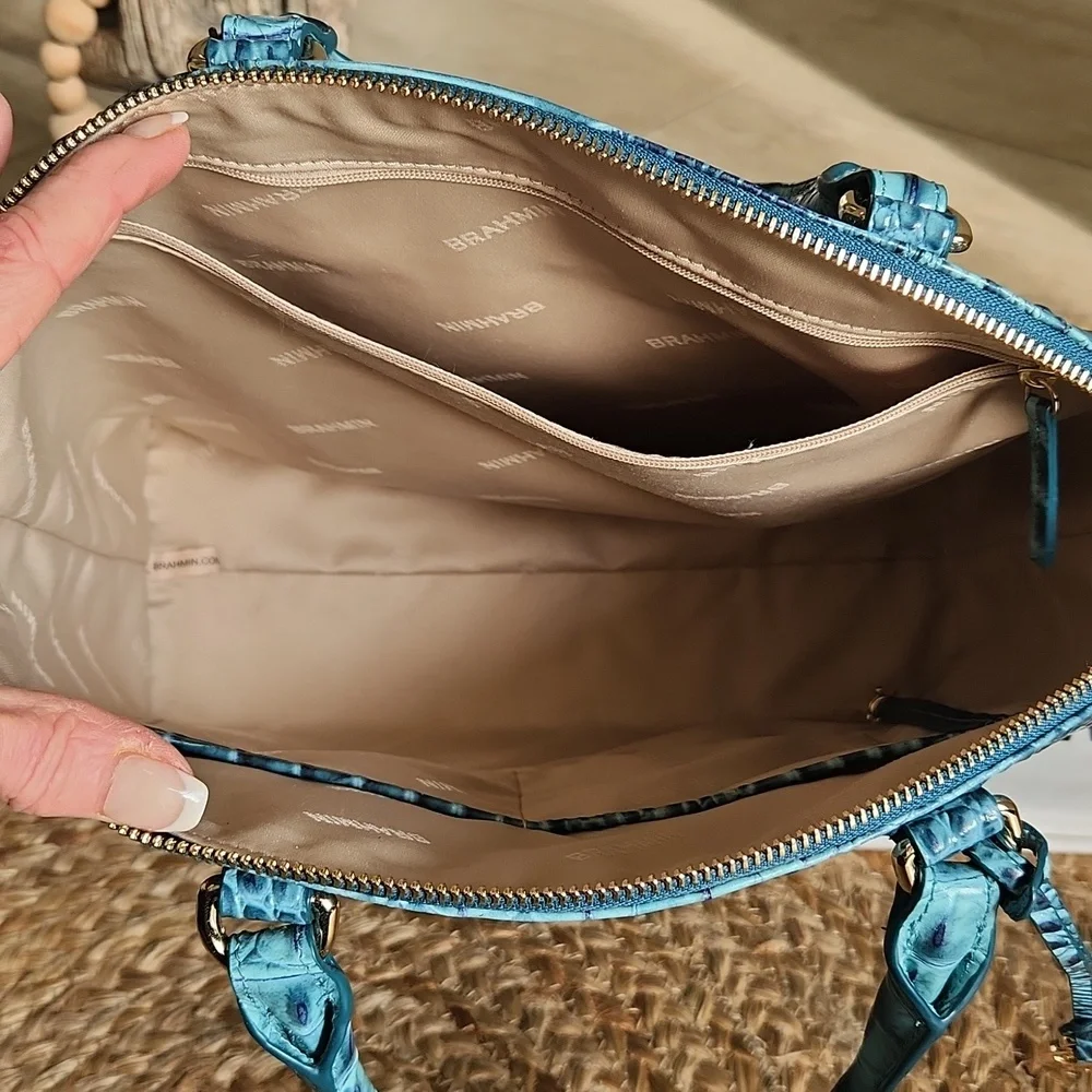 NWT BRAHMIN Bottle Blue Ombre Lg Duxbury - Picture 6 of 7